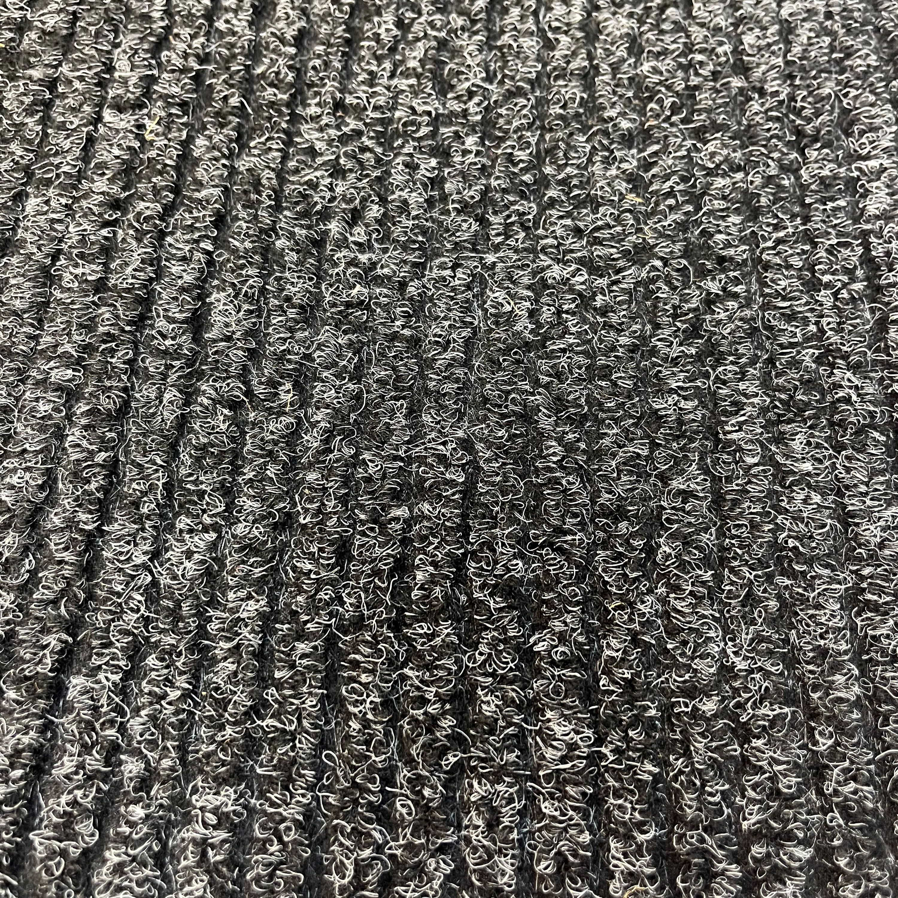 Dark grey Ribbed Door mat, 120cm x 80cm