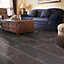 Dark grey Stone effect PVC Luxury vinyl click Luxury vinyl click flooring , (W)308mm