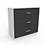 Darwin Gloss anthracite & white 3 Drawer Chest (H)787mm (W)800mm (D)420mm