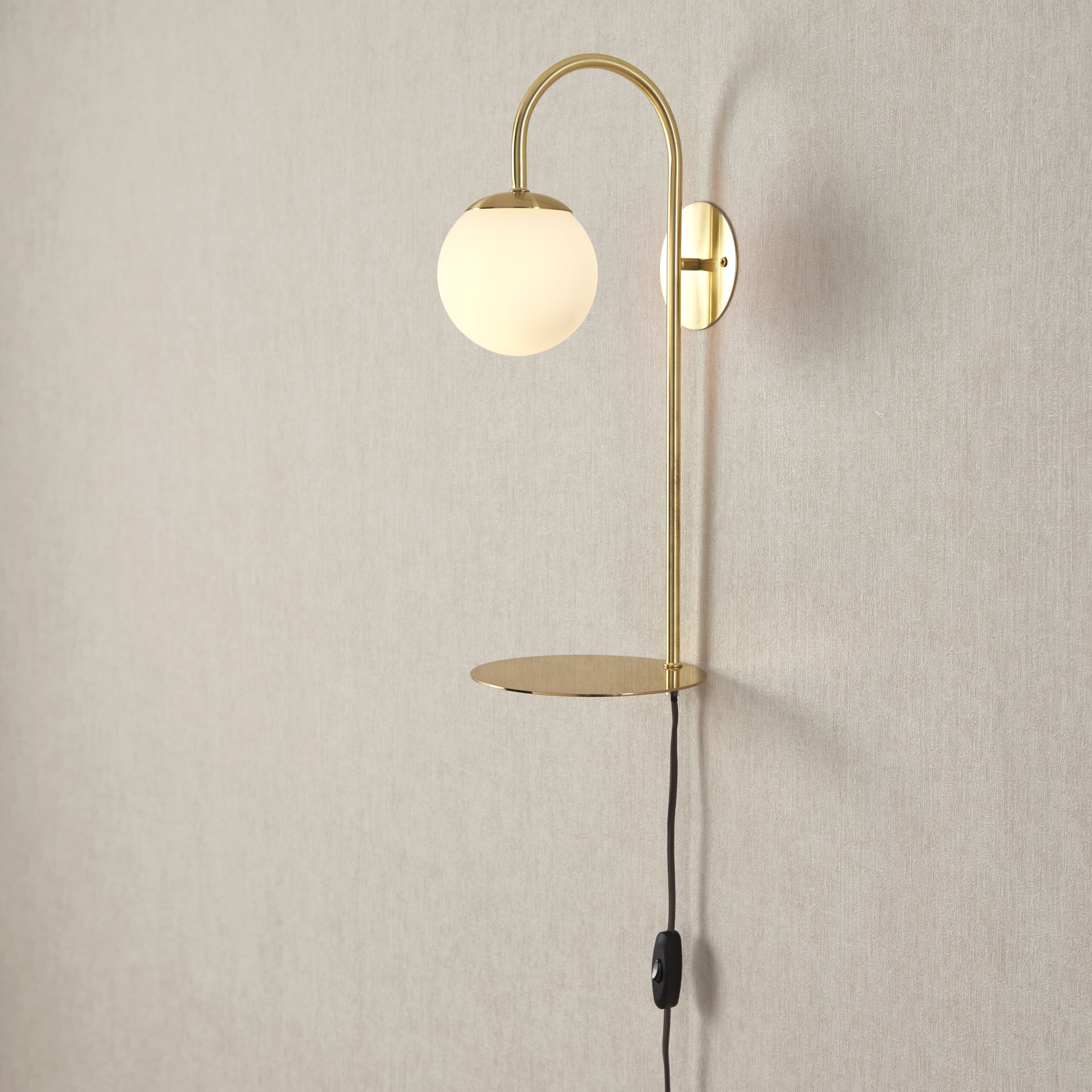 Plug in brass store wall lights