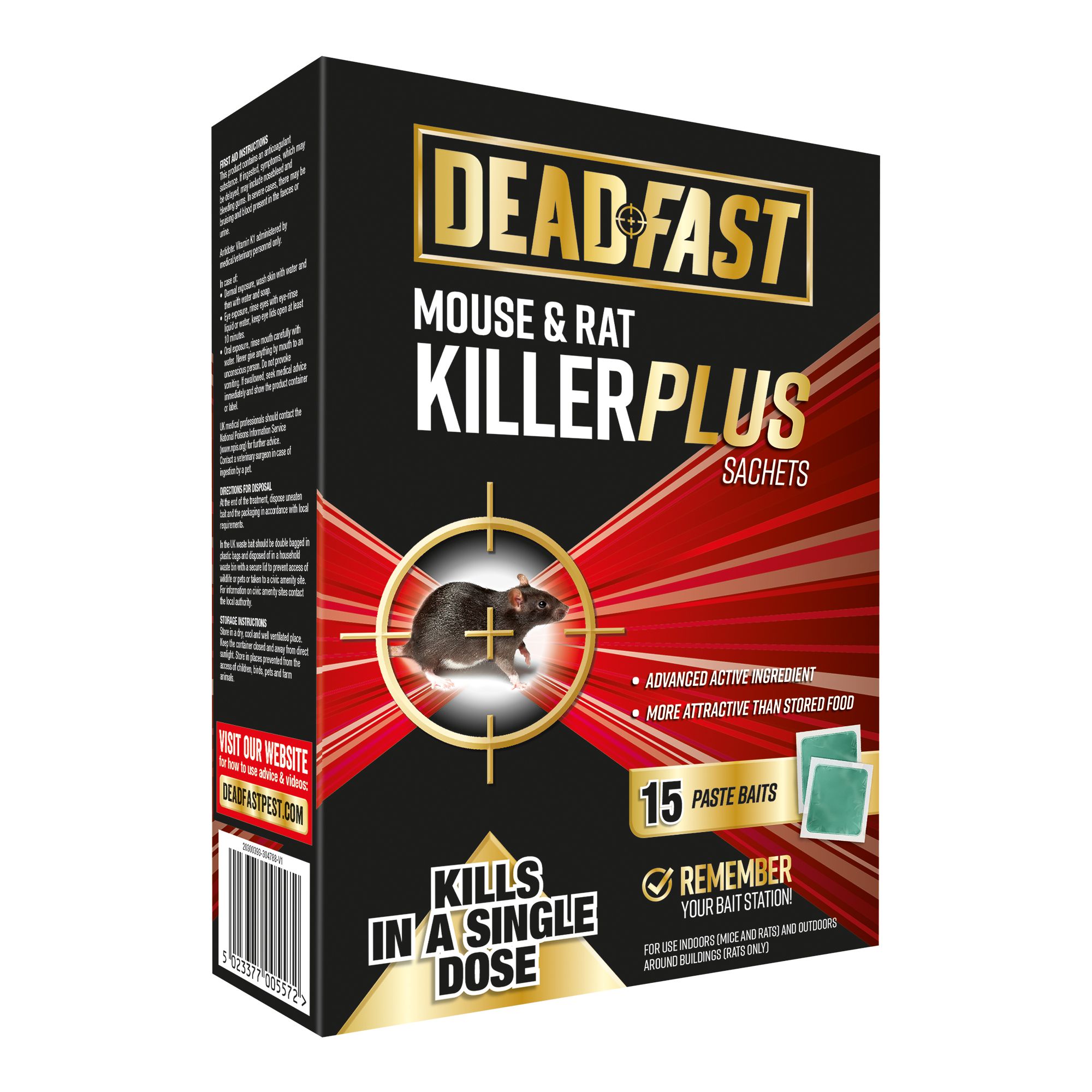 Deadfast Rodents Plus Rodenticide, Pack of 15