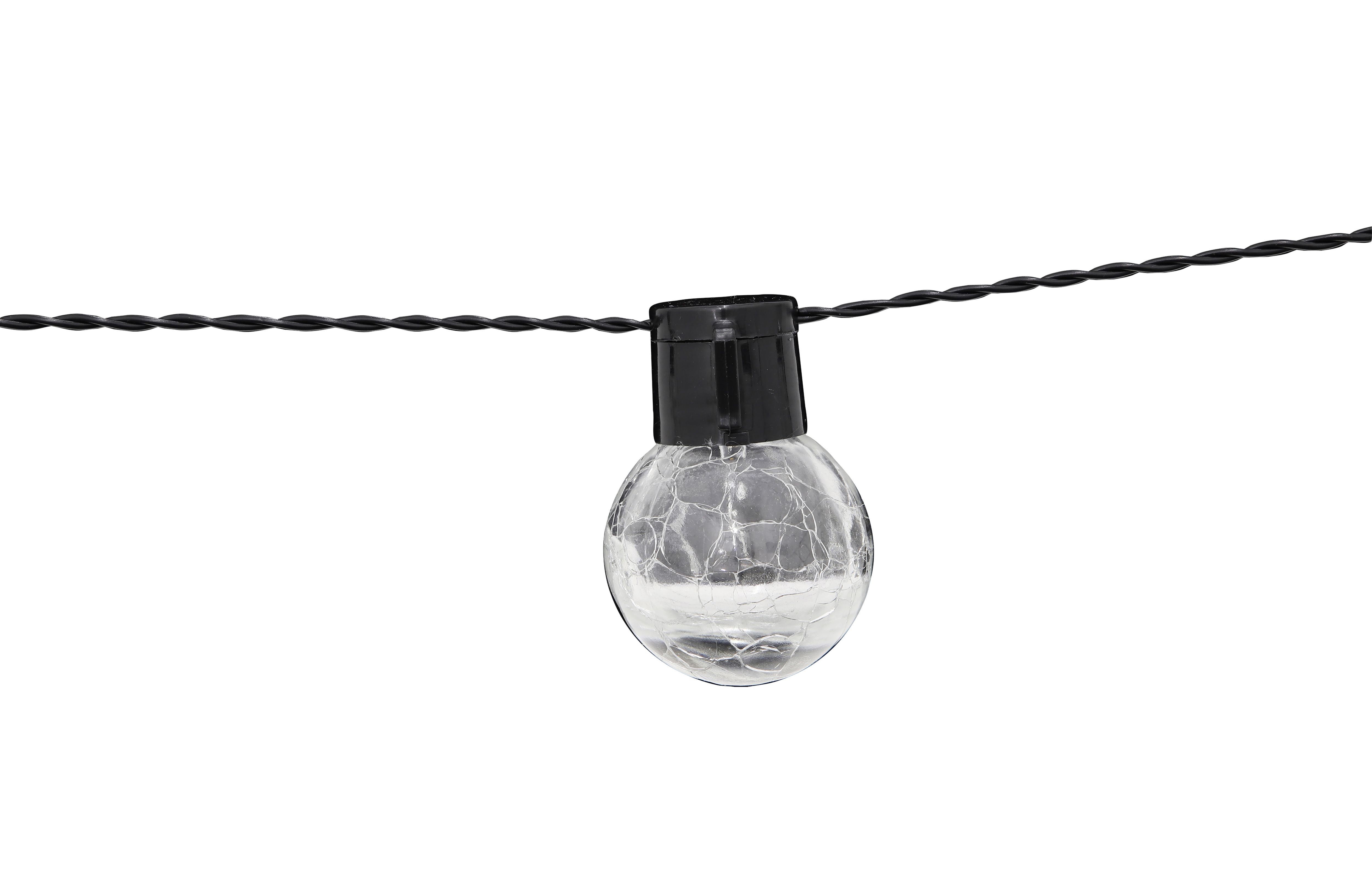 Delamere Crackle glass ball Solar-powered Warm white 8 Integrated LED Outdoor String lights