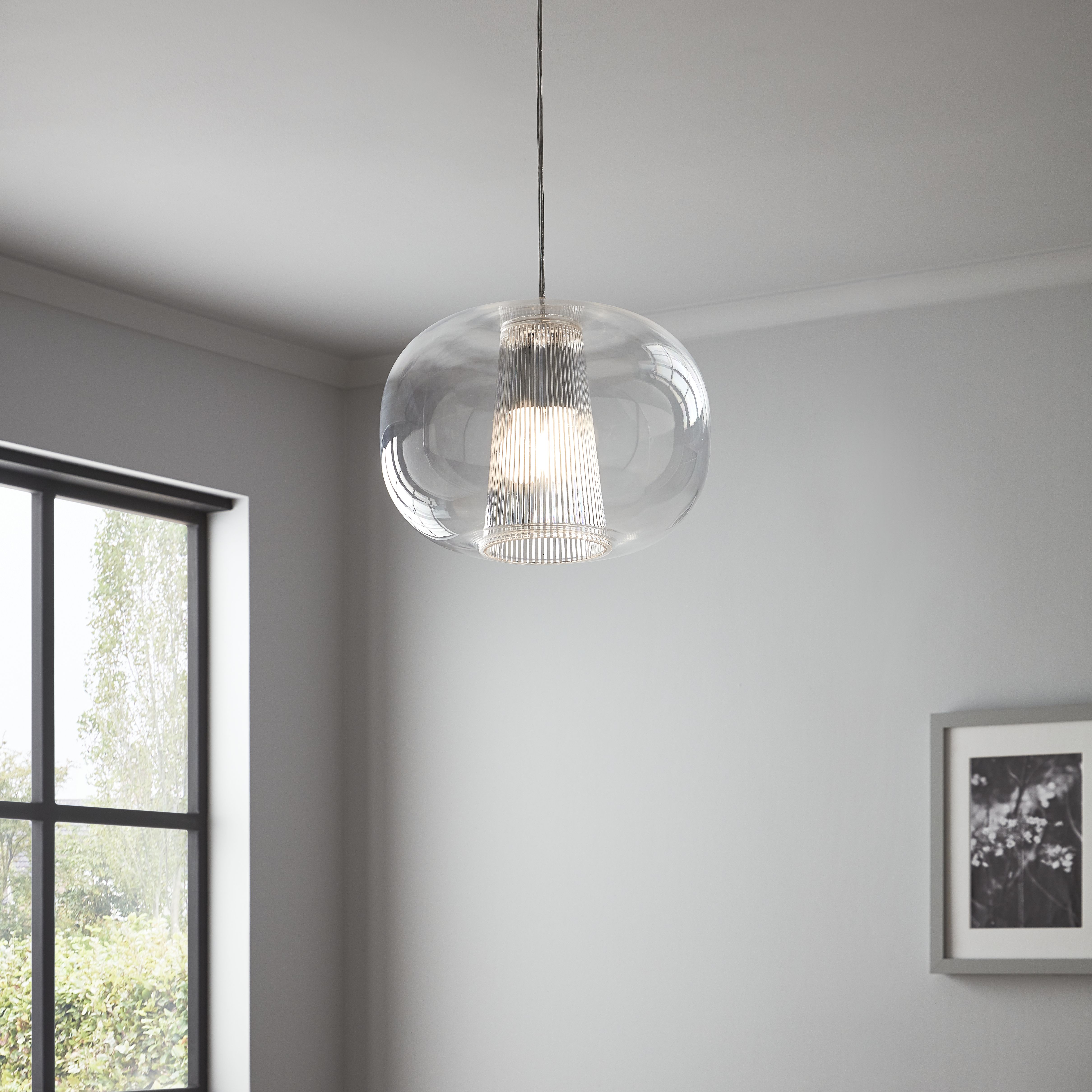 Transparent pendant store ceiling light