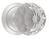 Dempsey & Locke Satin Clear Chrome effect Glass Door knob (Dia)65mm, Pair