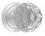 Dempsey & Locke Satin Clear Chrome effect Glass Door knob (Dia)65mm, Pair