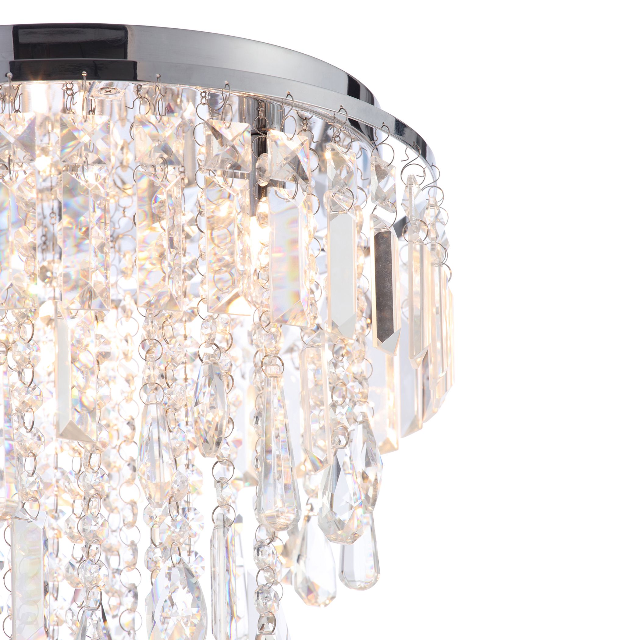 Despina Crystal Chrome effect 3 Lamp Ceiling light