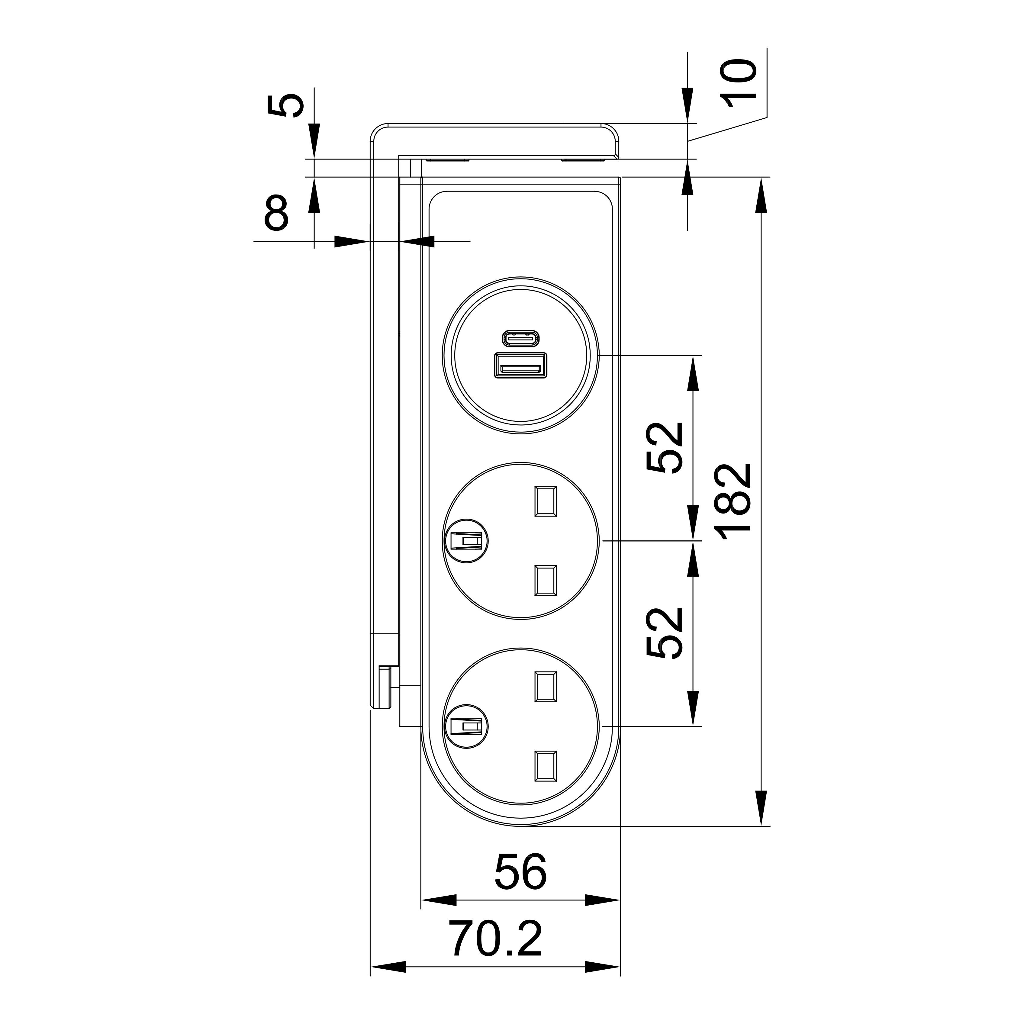 Deta White 13A 2 socket Travel extension lead with USB, 1.5m