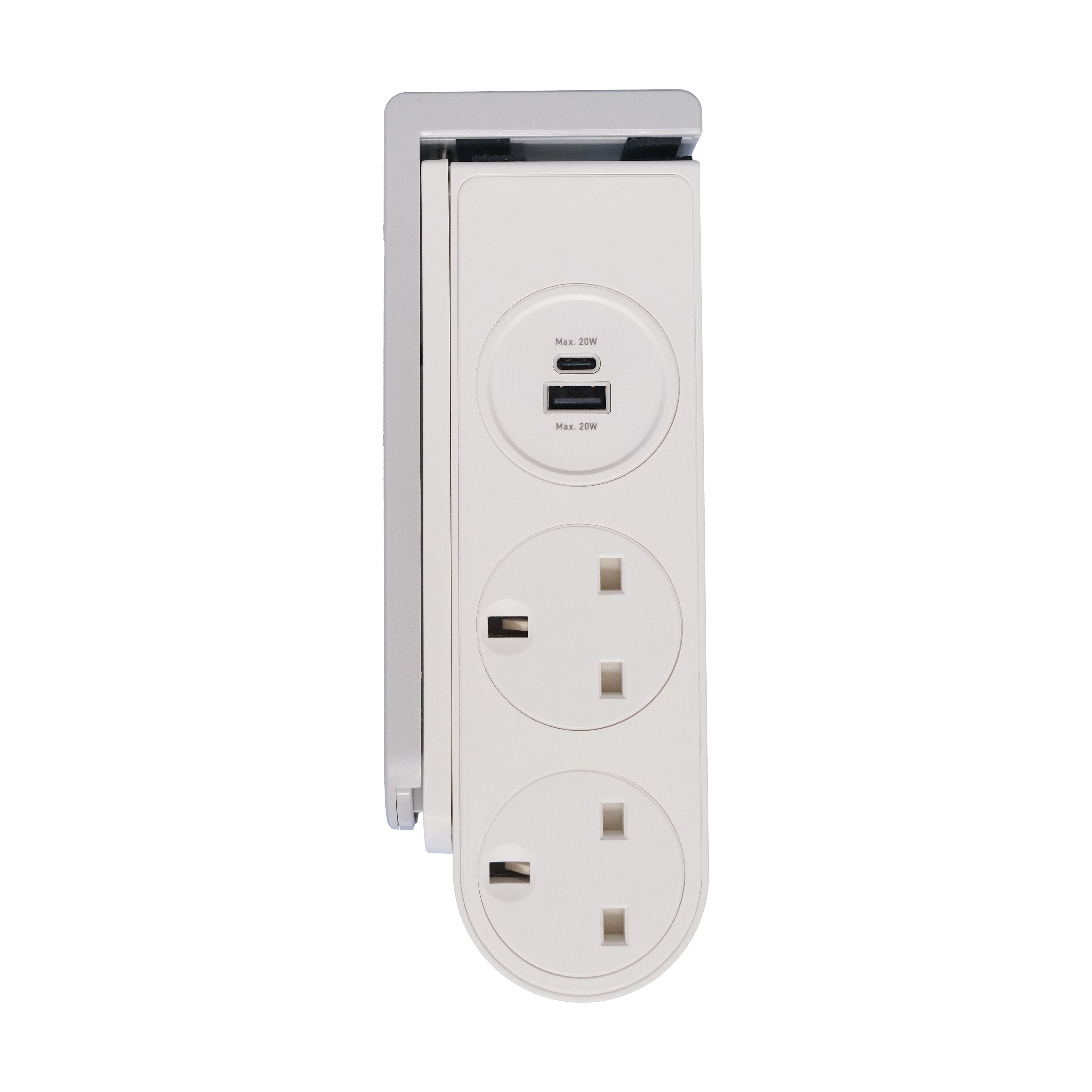 Deta White 13A 2 socket Travel extension lead with USB, 1.5m