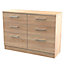 Devon Oak effect 6 Drawer Chest of drawers (H)795mm (W)1120mm (D)415mm