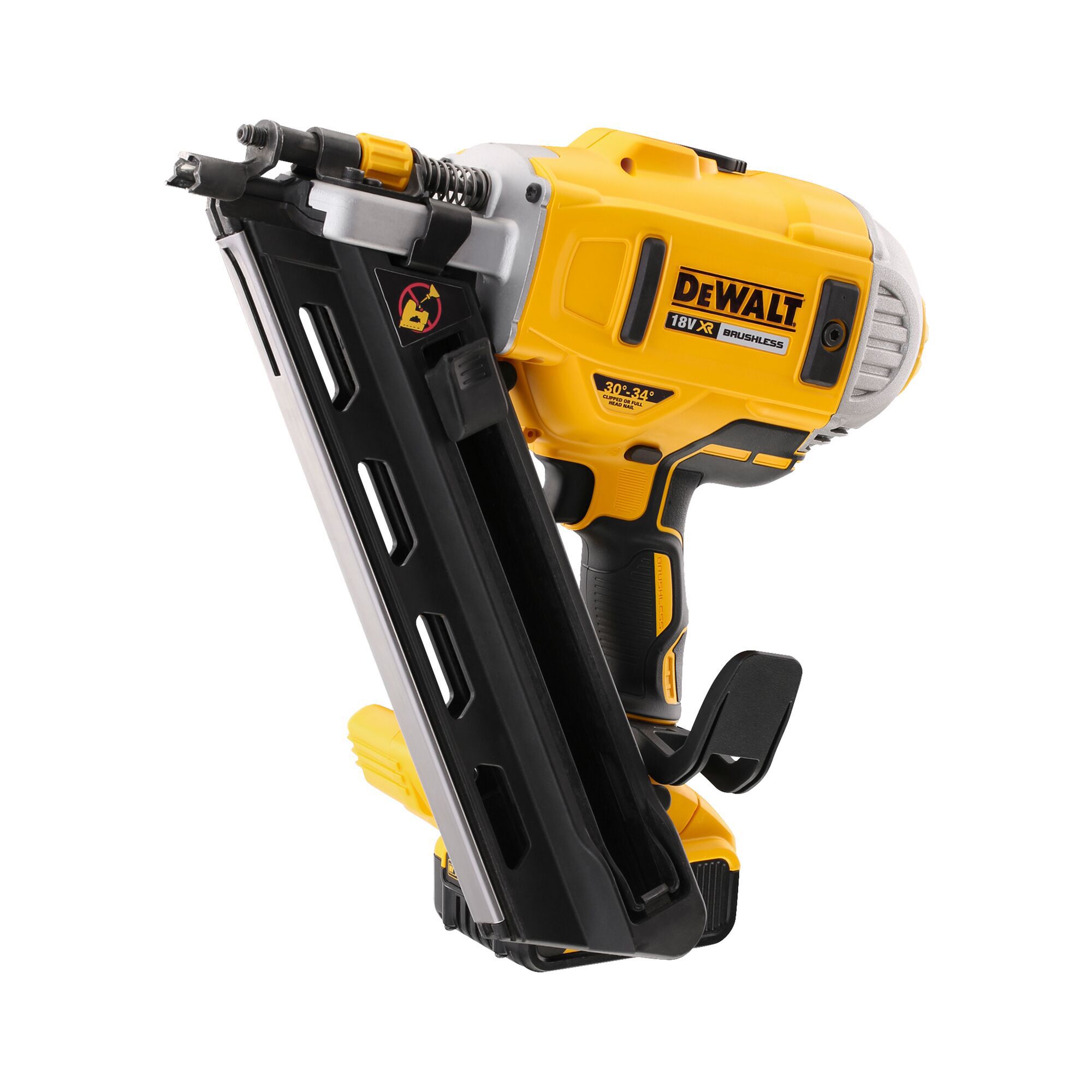 DeWalt 18V 90mm 2 x 5Ah Li-ion XR First fix Cordless Angled Nail gun DCN692P2-GB