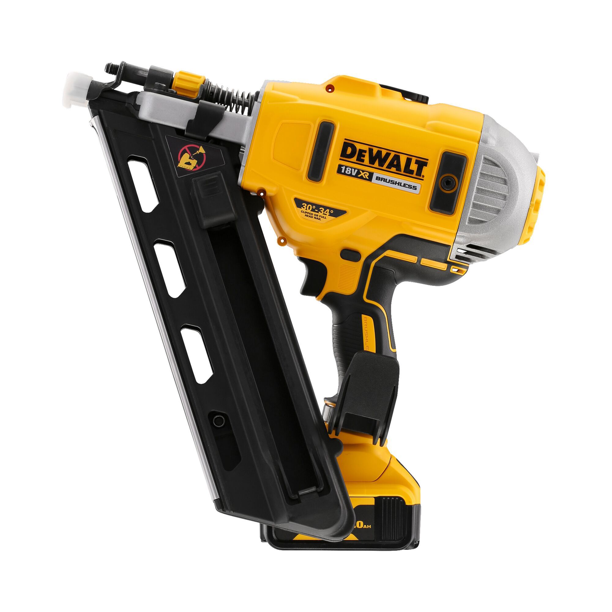 DeWalt 18V 90mm 2 x 5Ah Li-ion XR First fix Cordless Angled Nail gun DCN692P2-GB