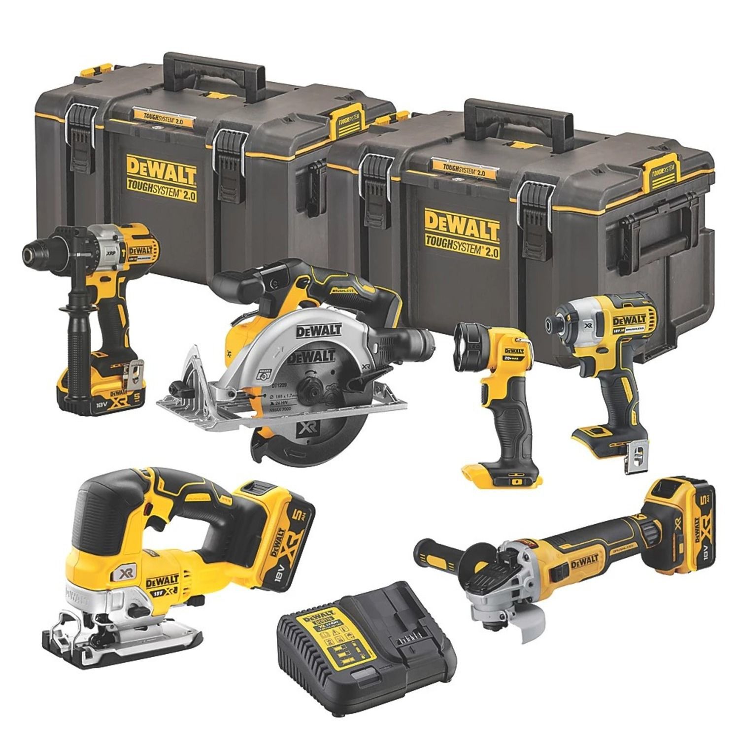 DeWalt 18V Li-ion XR Cordless 6 piece Power tool kit - DCK664P3-GB