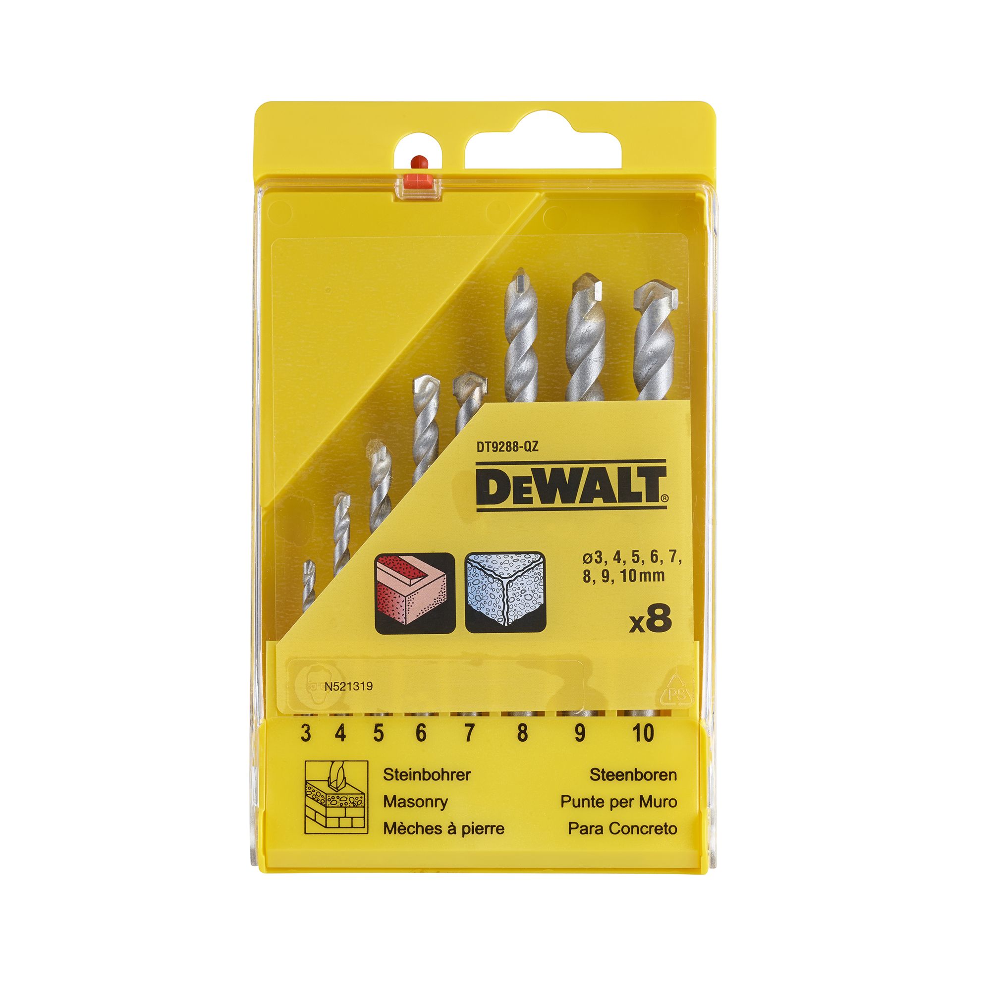 DeWalt 8 piece Masonry Drill bit set