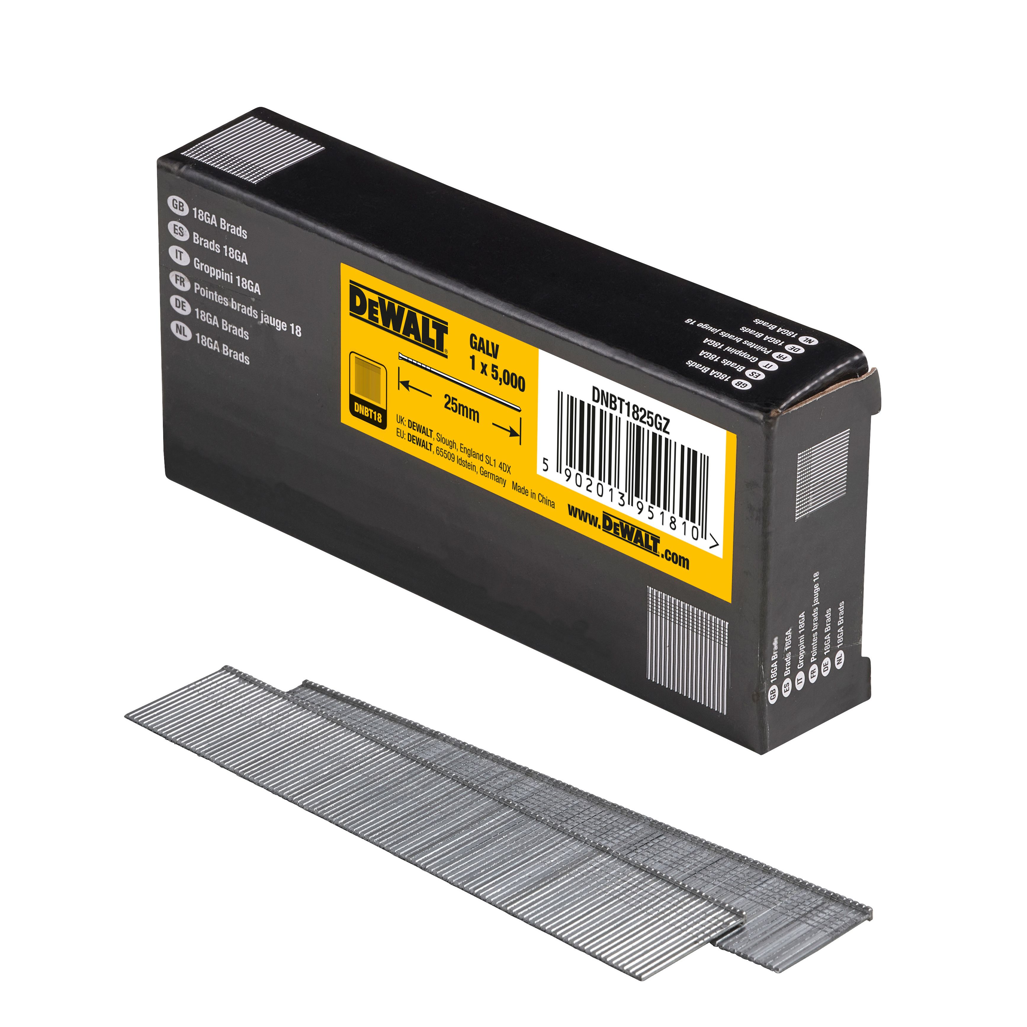 DeWalt Collated Brad nail (L)25mm, Pack of 5000