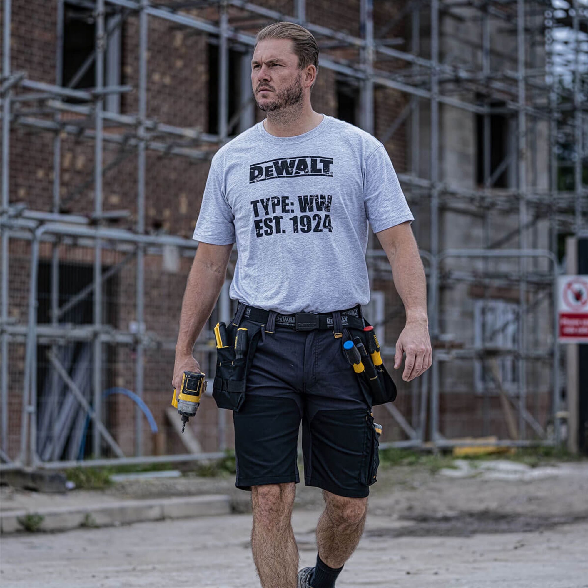 DeWalt Fontana Grey & black Shorts W38"