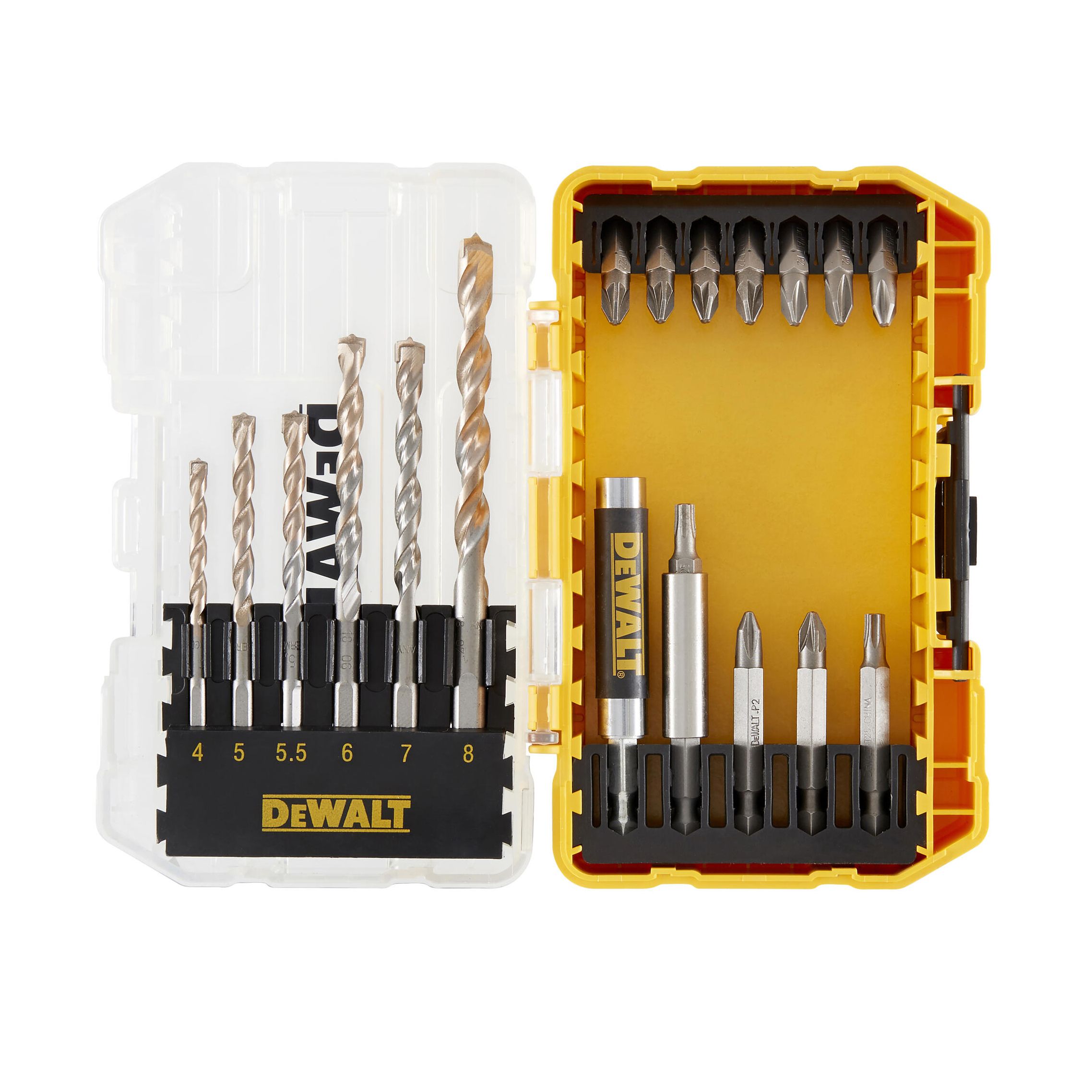 DeWalt Mixed Set 19 piece Straight Masonry Drill & screwdriver bit set