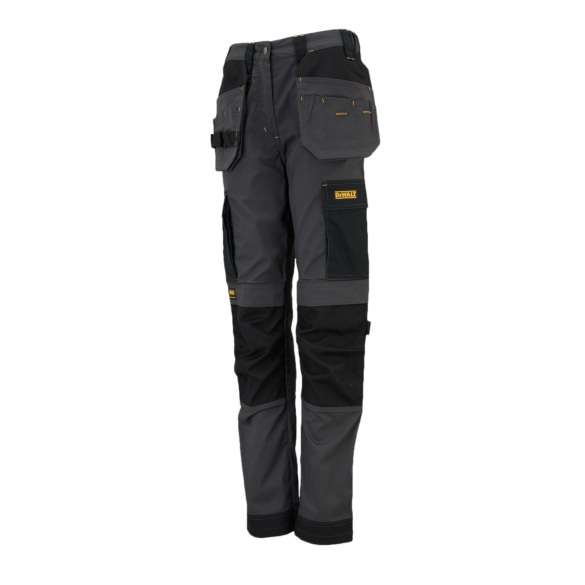 DeWalt Roseville Black & grey Women's Trousers, Size 8 L29"