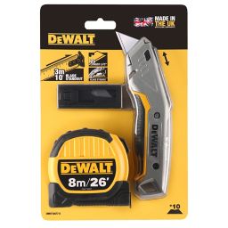 DeWalt Utility knife & Tape measure 8m, Set of 3