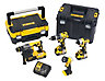 DeWalt XR 18V 4 Li-ion Cordless 4 piece Power tool kit DCK456M3T-GB