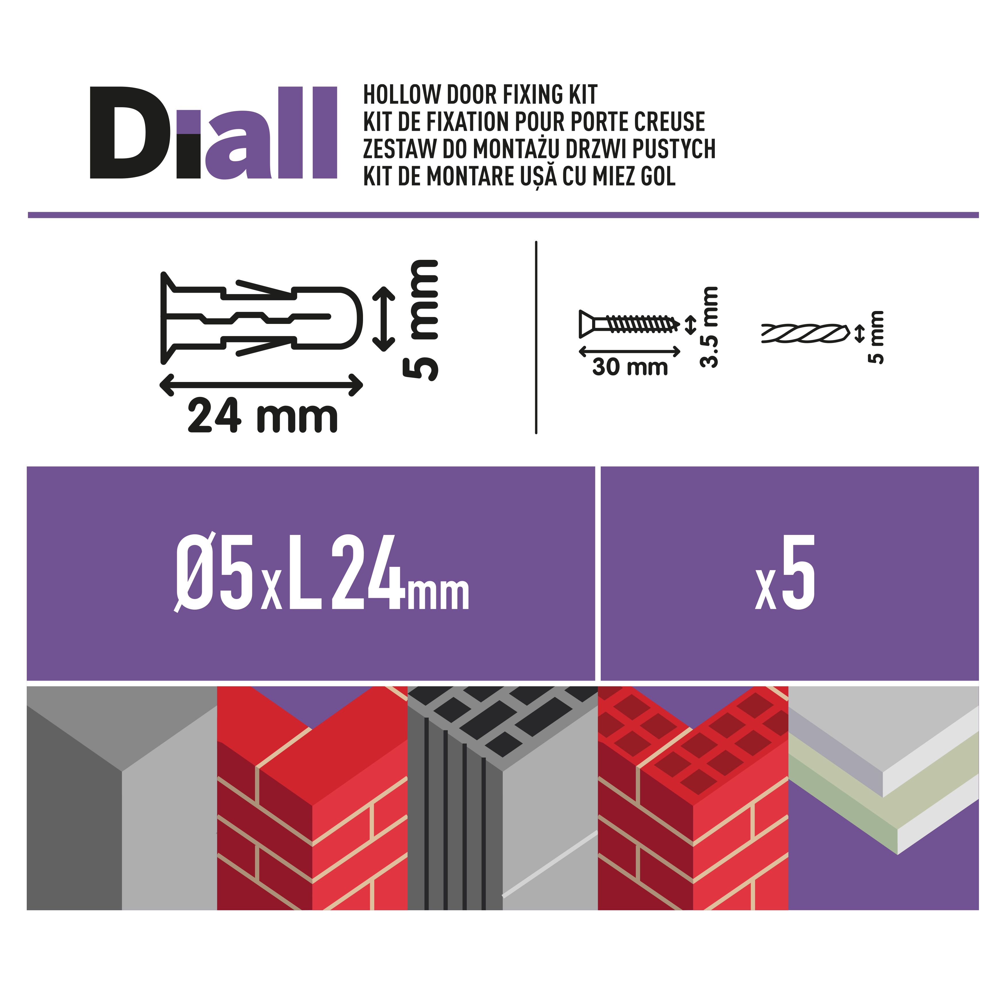 Diall 10 piece Hollow door Fixing kit