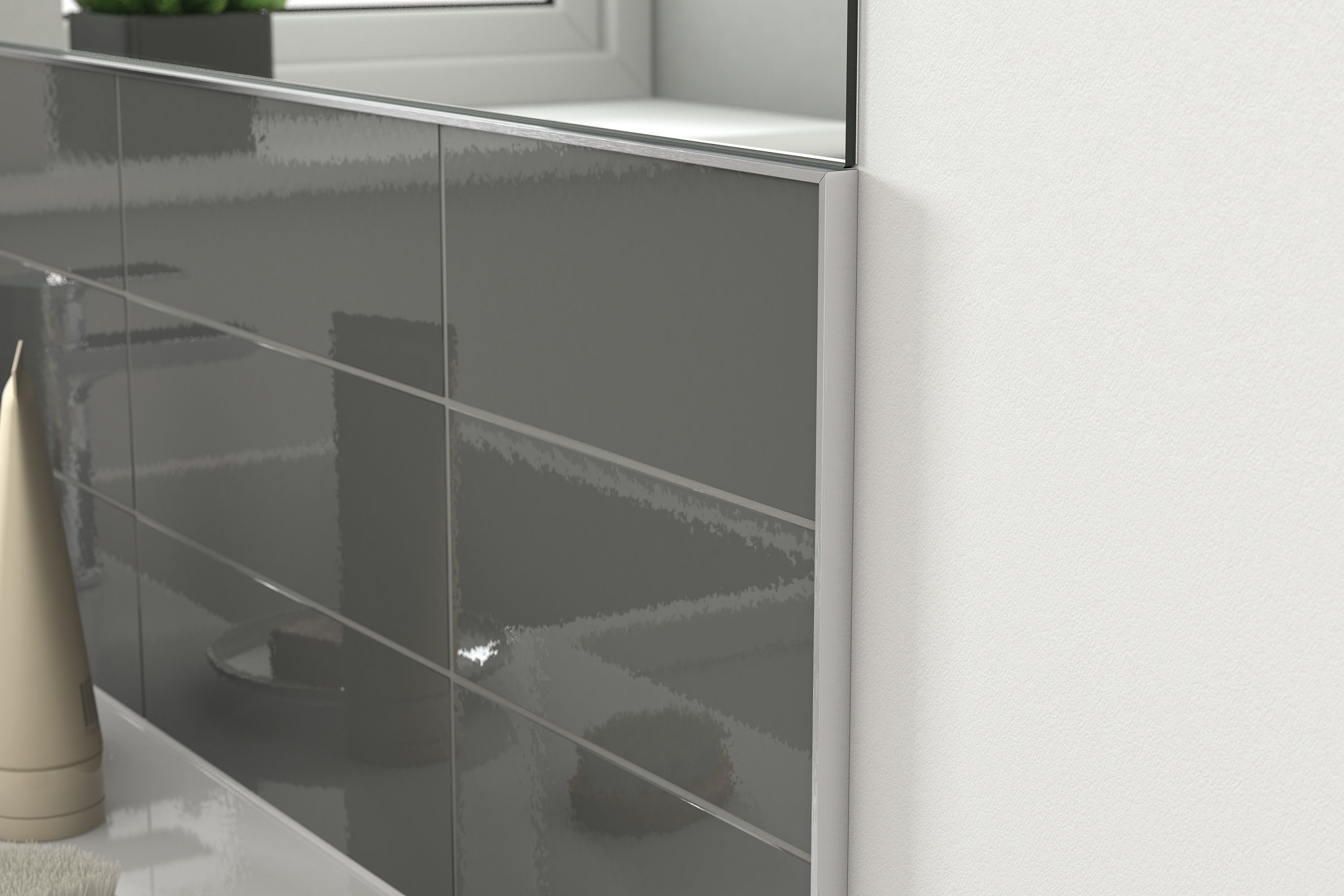 Diall 12.5mm Straight Aluminium Tile trim