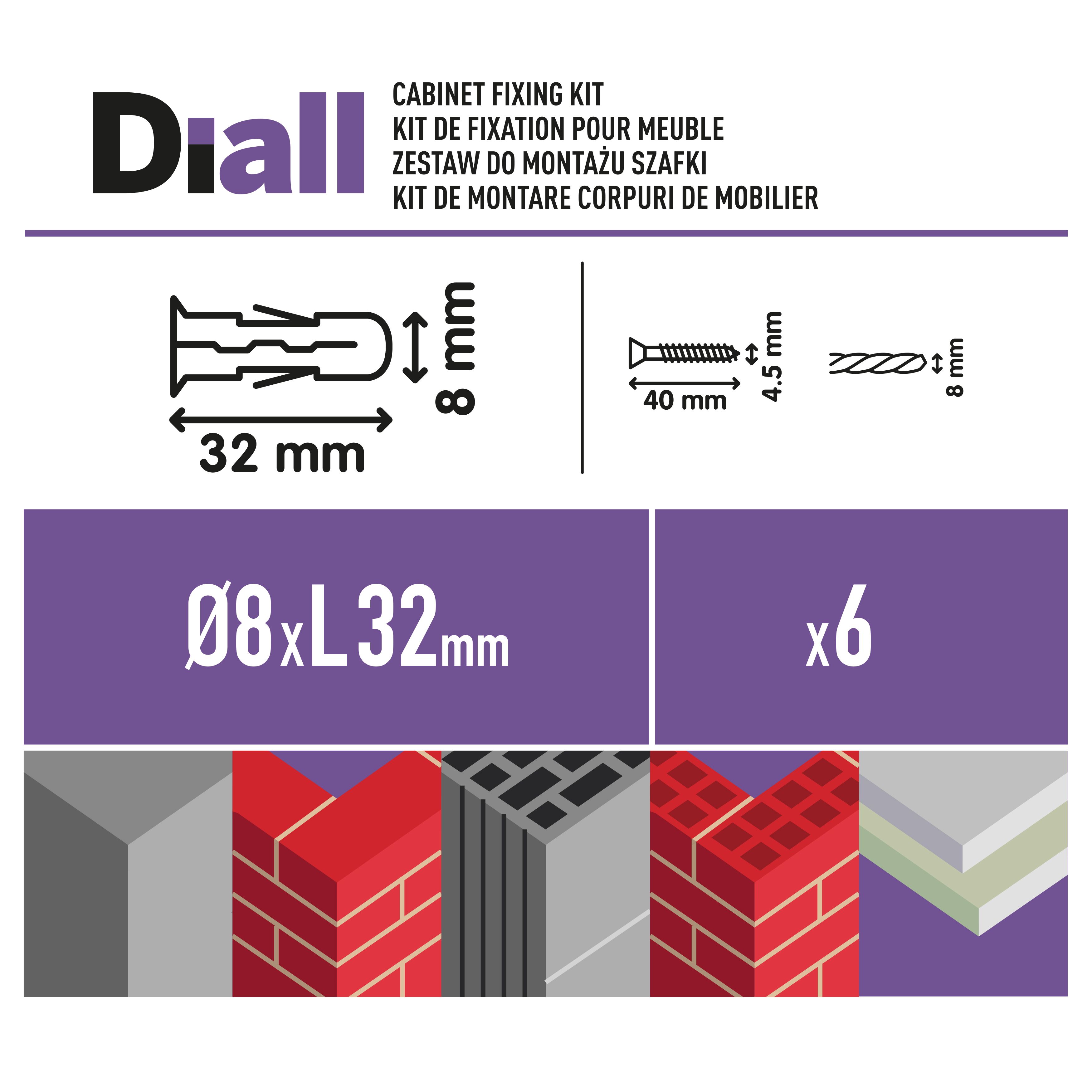 Diall 12 piece Cabinet Fixing kit