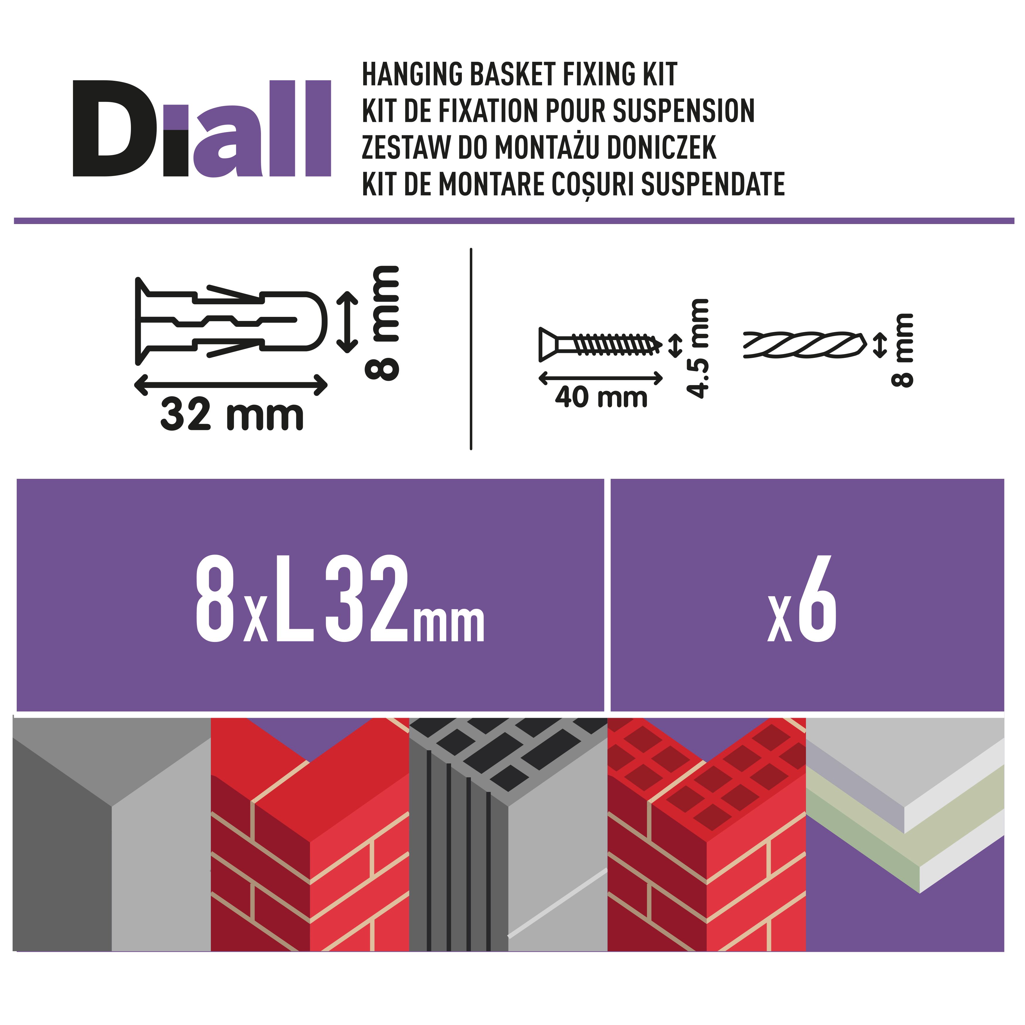 Diall 12 piece Hanging basket Fixing kit