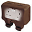 Diall 13A Brown Double Outdoor Switched Socket