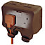 Diall 13A Brown Double Outdoor Switched Socket