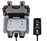 Diall 13A Grey 2 gang Outdoor Weatherproof switched socket & prewired plug