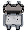 Diall 13A Grey 2 gang Outdoor Weatherproof switched socket