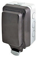 Diall 13A Grey Outdoor Unswitched Unswitched socket