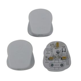 Diall 13A White Plug, Pack of 3