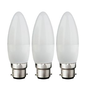 Diall 2.2W 250lm Frosted Candle Warm white LED Light bulb, Pack of 3