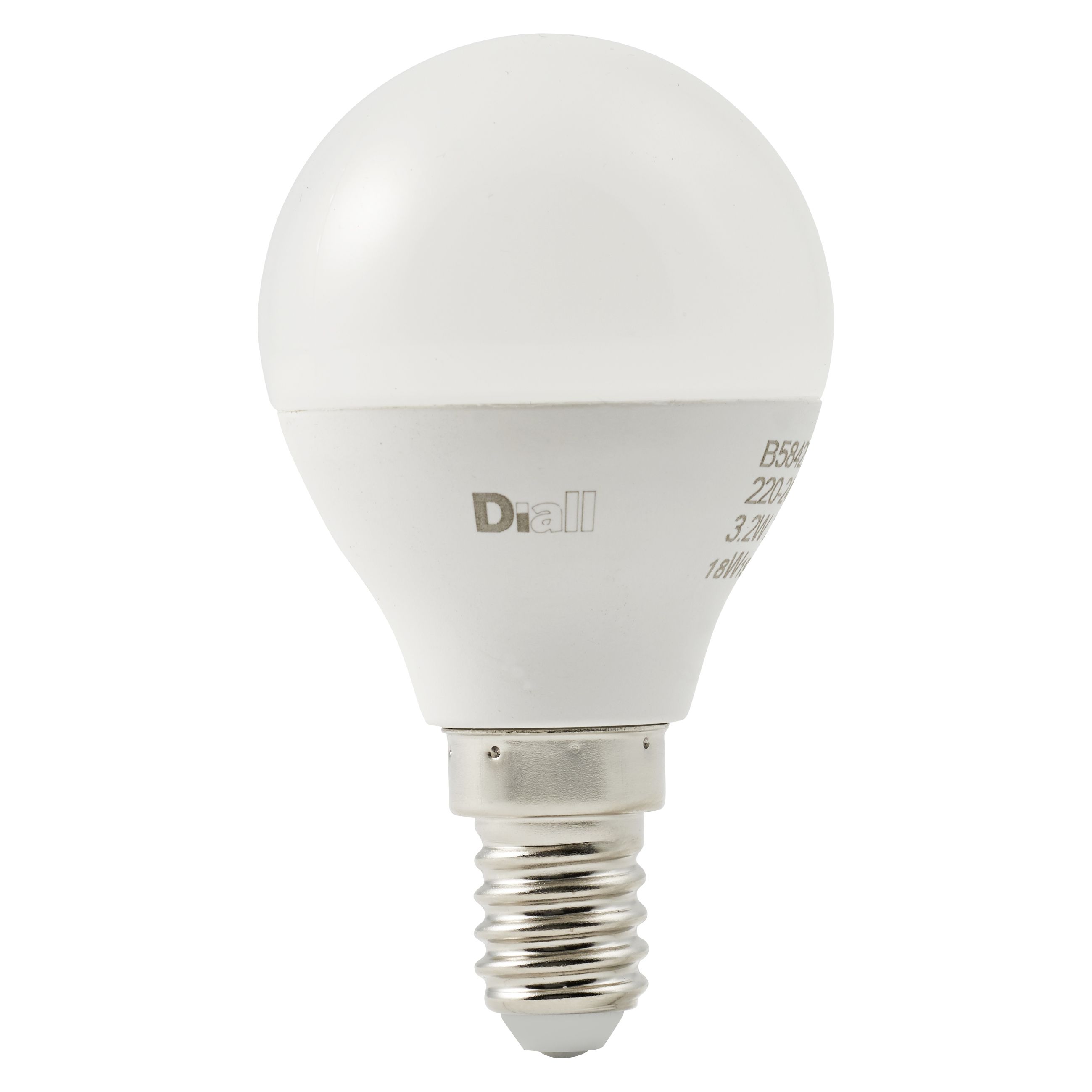 Diall 2.2W 250lm Frosted Mini globe Warm white LED Light bulb