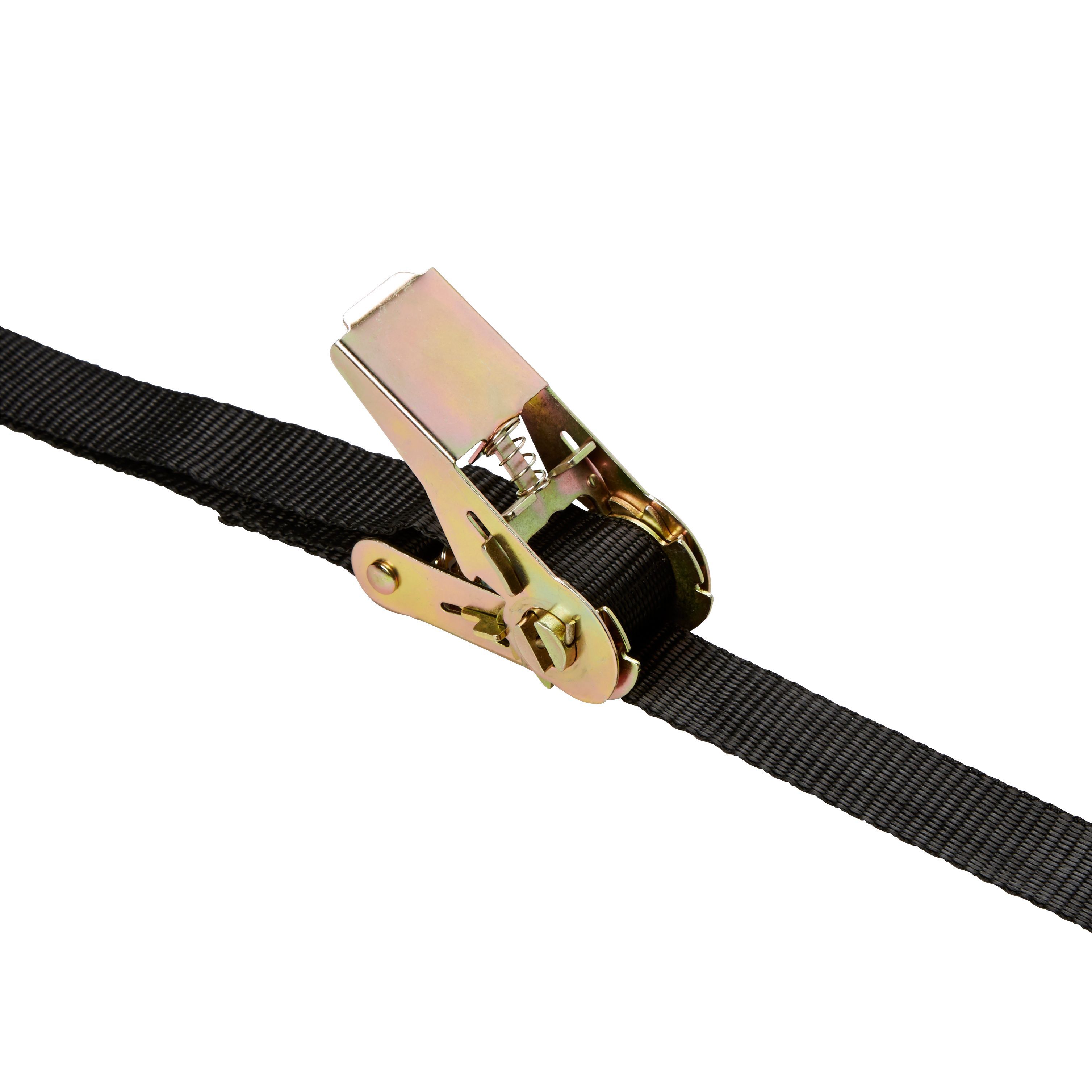 Diall 2 hook Black Ratchet tie down & hook (L)5m (W)25mm