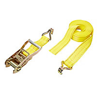 Diall 2 hook Yellow Ratchet tie down & hook (L)6m (W)50mm