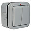 Diall 20A Grey 2 gang Indoor Weatherproof switch