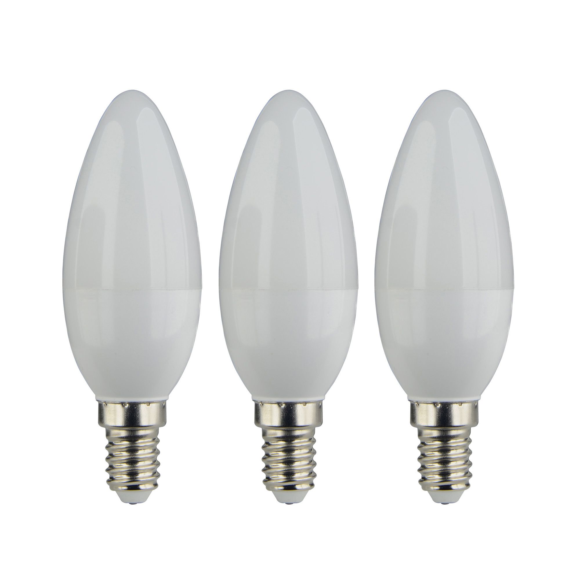 Diall 4.2W 470lm Frosted Candle Warm white LED Light bulb, Pack of 3