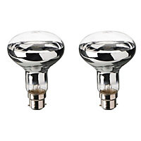 Diall B22 42W Reflector Halogen Dimmable Light bulb, Pack of 2