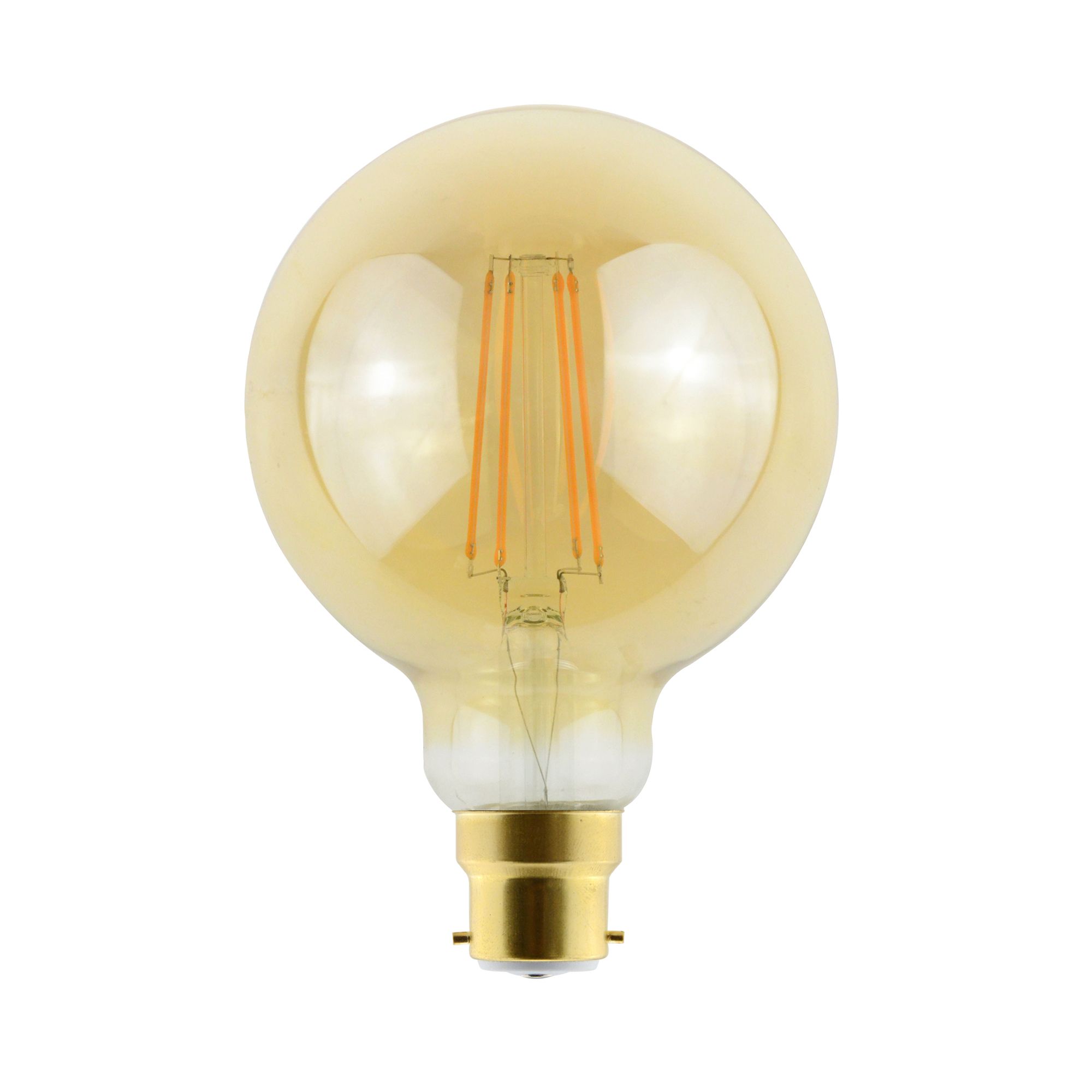 Diall B22 5.5W 470lm 330° Amber Globe Warm white LED Filament Light bulb