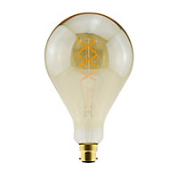 Diall B22 5W 250lm Amber Balloon Warm white LED Filament Light bulb