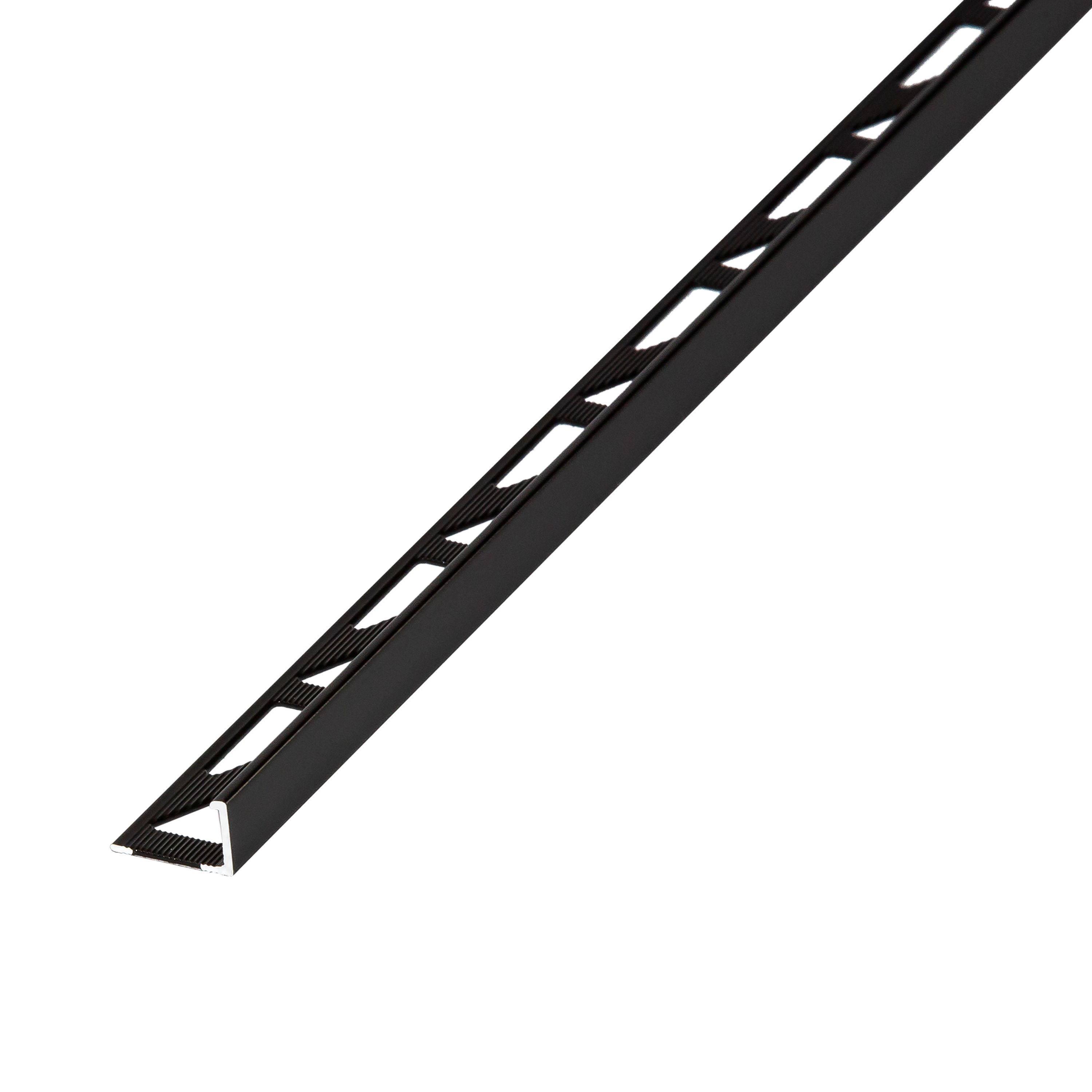 Diall Black 8mm Straight Aluminium Tile trim