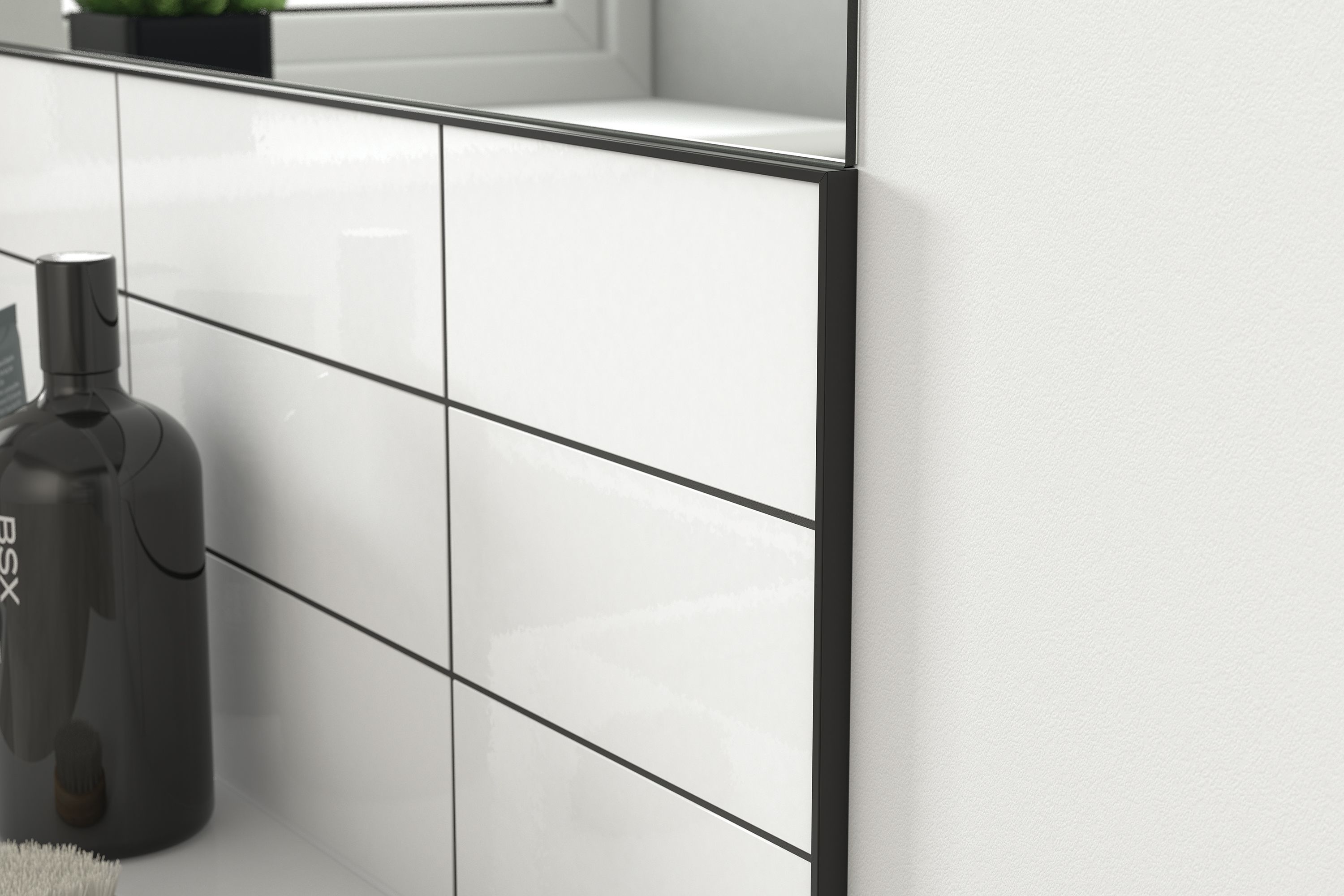 Diall Black 8mm Straight Aluminium Tile trim