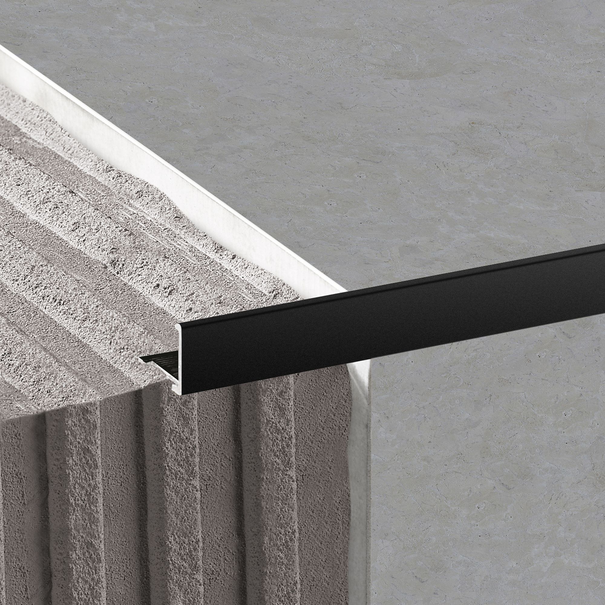 Diall Black 8mm Straight Aluminium Tile trim