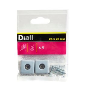 Diall Black & grey PTFE Nail-in glide, Pack of 4