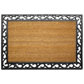 Diall Black & natural Coir Door mat (L)900mm (W)600mm