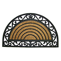 Diall Black & natural Door mat, 75cm x 45cm