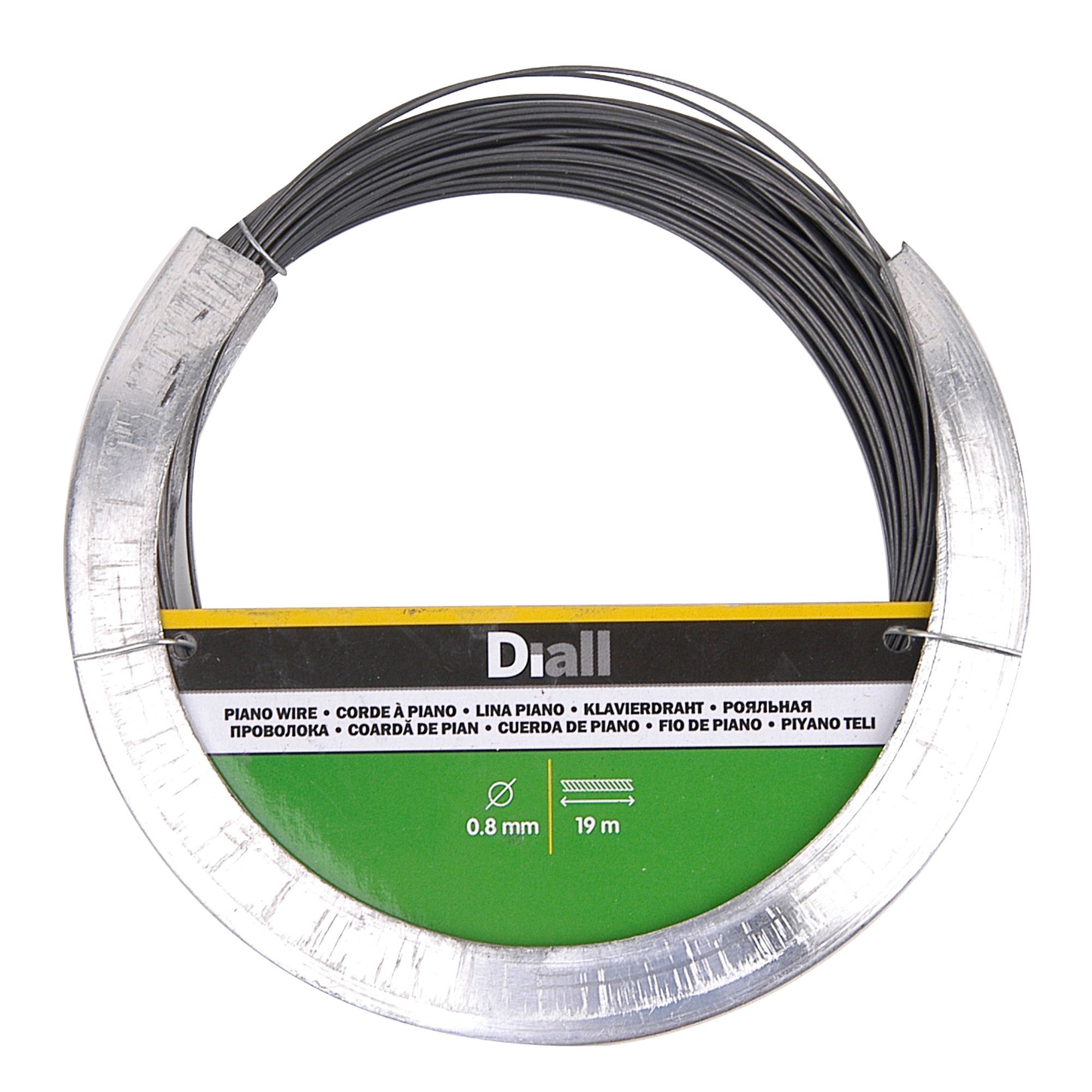 Diall Black Steel Piano wire, (L)12.3m (Dia)1mm