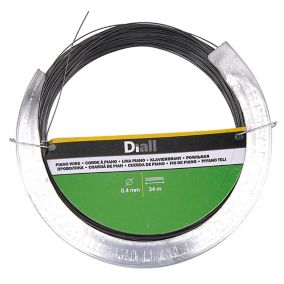 Diall Black Steel Piano wire, (L)34m (Dia)0.4mm
